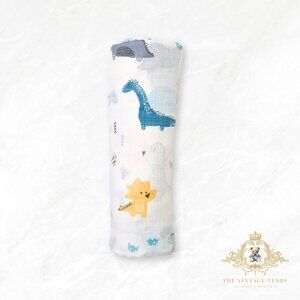 NWT Cute Baby Swaddling Receiving Blanket Bamboo Cotton Muslin Baby Dinosaurs